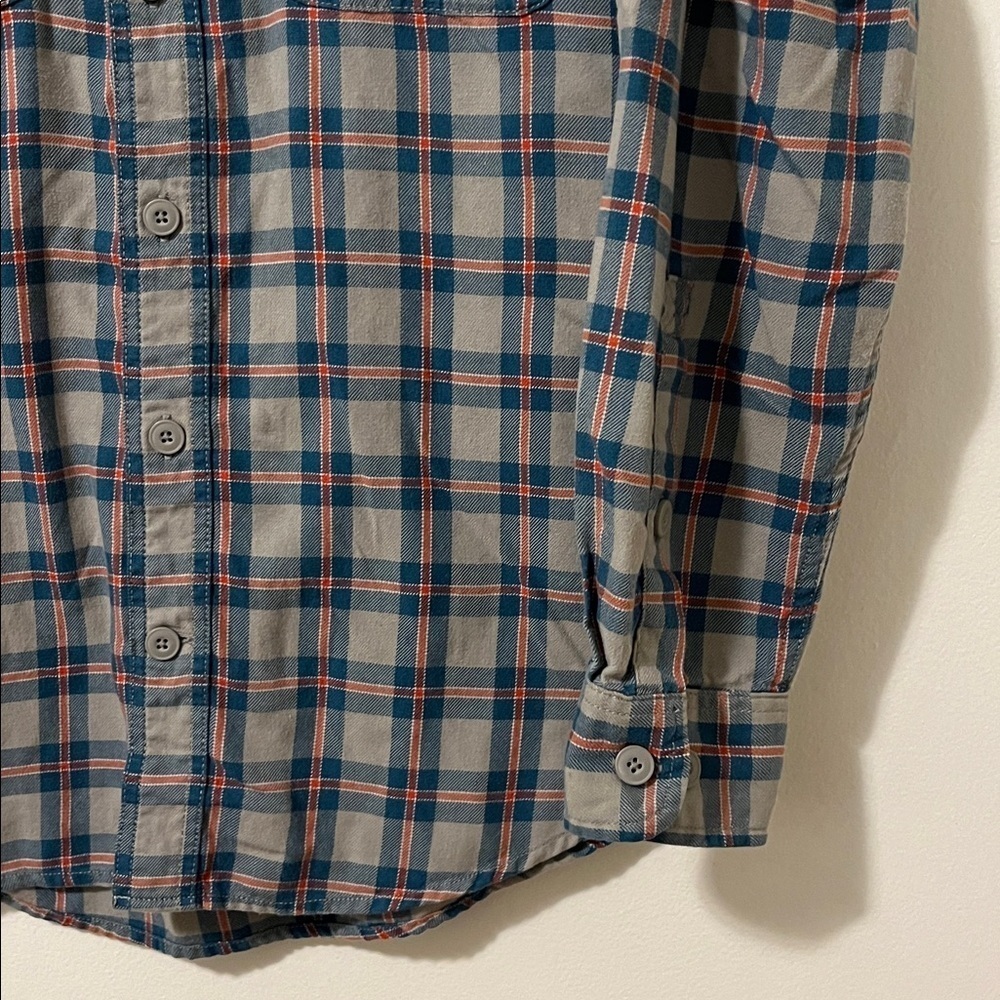 DULUTH TRADING Men’s Medium Flannel Plaid Long Sleeve Button Down Cotton Gray - Picture 3 of 7